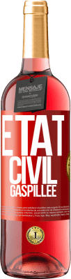 29,95 € Envoi gratuit | Vin rosé Édition ROSÉ État civil: gaspillée Étiquette Rouge. Étiquette personnalisable Vin jeune Récolte 2024 Tempranillo