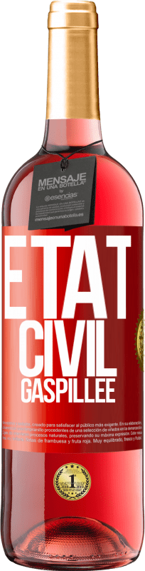 29,95 € Envoi gratuit | Vin rosé Édition ROSÉ État civil: gaspillée Étiquette Rouge. Étiquette personnalisable Vin jeune Récolte 2023 Tempranillo