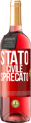 29,95 € Spedizione Gratuita | Vino rosato Edizione ROSÉ Stato civile: sprecato Etichetta Rossa. Etichetta personalizzabile Vino giovane Raccogliere 2025 Tempranillo