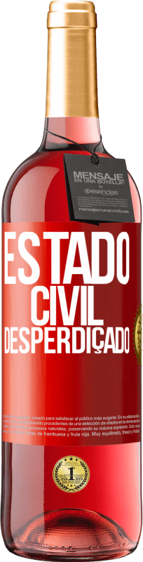 29,95 € Envio grátis | Vinho rosé Edição ROSÉ Estado civil: desperdiçado Etiqueta Vermelha. Etiqueta personalizável Vinho jovem Colheita 2025 Tempranillo