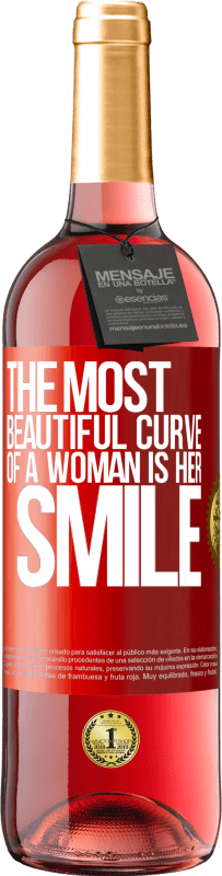 29,95 € Бесплатная доставка | Розовое вино Издание ROSÉ Самая красивая кривая женщины - это ее улыбка Красная метка. Настраиваемая этикетка Молодое вино Урожай 2023 Tempranillo