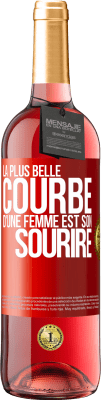 29,95 € Envoi gratuit | Vin rosé Édition ROSÉ La plus belle courbe d'une femme est son sourire Étiquette Rouge. Étiquette personnalisable Vin jeune Récolte 2023 Tempranillo