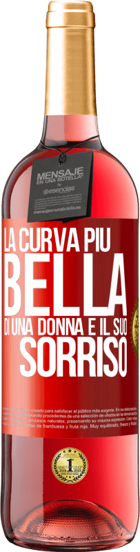 29,95 € Spedizione Gratuita | Vino rosato Edizione ROSÉ La curva più bella di una donna è il suo sorriso Etichetta Rossa. Etichetta personalizzabile Vino giovane Raccogliere 2024 Tempranillo