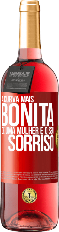 29,95 € Envio grátis | Vinho rosé Edição ROSÉ A curva mais bonita de uma mulher é o seu sorriso Etiqueta Vermelha. Etiqueta personalizável Vinho jovem Colheita 2025 Tempranillo