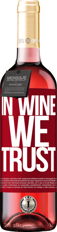29,95 € Envoi gratuit | Vin rosé Édition ROSÉ in wine we trust Étiquette Rouge. Étiquette personnalisable Vin jeune Récolte 2023 Tempranillo