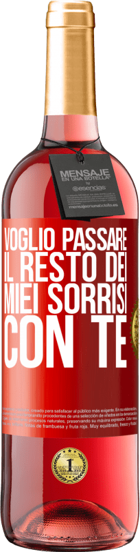 29,95 € Spedizione Gratuita | Vino rosato Edizione ROSÉ Voglio passare il resto dei miei sorrisi con te Etichetta Rossa. Etichetta personalizzabile Vino giovane Raccogliere 2024 Tempranillo