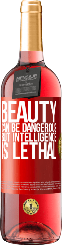 29,95 € 免费送货 | 桃红葡萄酒 ROSÉ版 美丽可能是危险的，但智力却是致命的 红色标签. 可自定义的标签 青年酒 收成 2023 Tempranillo