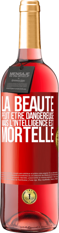 29,95 € Envoi gratuit | Vin rosé Édition ROSÉ La beauté peut être dangereuse, mais l'intelligence est mortelle Étiquette Rouge. Étiquette personnalisable Vin jeune Récolte 2023 Tempranillo
