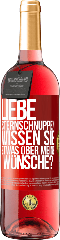 29,95 € Kostenloser Versand | Roséwein ROSÉ Ausgabe Liebe Sternschnuppen, wissen Sie etwas über meine Wünsche? Rote Markierung. Anpassbares Etikett Junger Wein Ernte 2024 Tempranillo