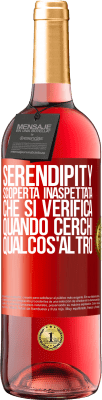 29,95 € Spedizione Gratuita | Vino rosato Edizione ROSÉ Serendipity. Scoperta inaspettata che si verifica quando cerchi qualcos'altro Etichetta Rossa. Etichetta personalizzabile Vino giovane Raccogliere 2024 Tempranillo