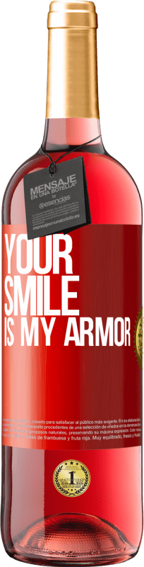 29,95 € Free Shipping | Rosé Wine ROSÉ Edition Your smile is my armor Red Label. Customizable label Young wine Harvest 2024 Tempranillo