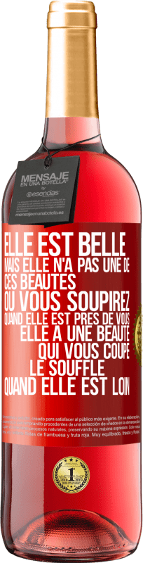 29,95 € Envoi gratuit | Vin rosé Édition ROSÉ Elle est belle. Mais elle n'a pas une de ces beautés où vous soupirez quand elle est près de vous. Elle a une beauté qui vous co Étiquette Rouge. Étiquette personnalisable Vin jeune Récolte 2024 Tempranillo