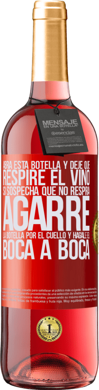 29,95 € Envío gratis | Vino Rosado Edición ROSÉ Abra esta botella y deje que respire el vino. Si sospecha que no respira, agarre la botella por el cuello y hágale el boca a Etiqueta Roja. Etiqueta personalizable Vino joven Cosecha 2023 Tempranillo
