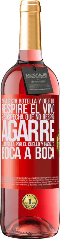 29,95 € Envío gratis | Vino Rosado Edición ROSÉ Abra esta botella y deje que respire el vino. Si sospecha que no respira, agarre la botella por el cuello y hágale el boca a Etiqueta Roja. Etiqueta personalizable Vino joven Cosecha 2024 Tempranillo