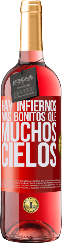 29,95 € Envío gratis | Vino Rosado Edición ROSÉ Hay infiernos más bonitos que muchos cielos Etiqueta Roja. Etiqueta personalizable Vino joven Cosecha 2024 Tempranillo