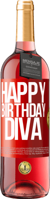 29,95 € Free Shipping | Rosé Wine ROSÉ Edition Happy birthday Diva Red Label. Customizable label Young wine Harvest 2023 Tempranillo