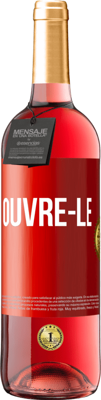 29,95 € Envoi gratuit | Vin rosé Édition ROSÉ Ouvre-le Étiquette Rouge. Étiquette personnalisable Vin jeune Récolte 2023 Tempranillo