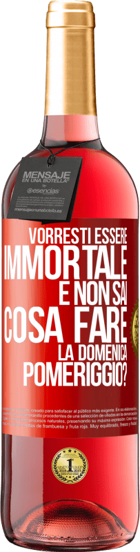 29,95 € Spedizione Gratuita | Vino rosato Edizione ROSÉ Vorresti essere immortale e non sai cosa fare la domenica pomeriggio? Etichetta Rossa. Etichetta personalizzabile Vino giovane Raccogliere 2023 Tempranillo