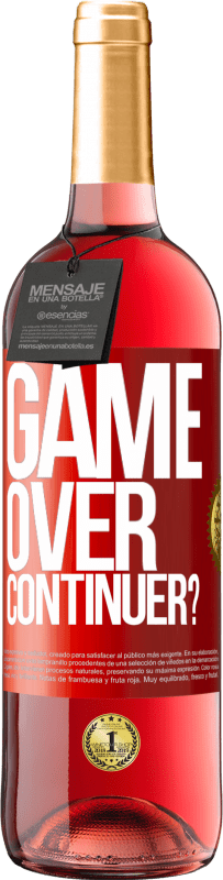 29,95 € Envoi gratuit | Vin rosé Édition ROSÉ GAME OVER. Continuer? Étiquette Rouge. Étiquette personnalisable Vin jeune Récolte 2023 Tempranillo