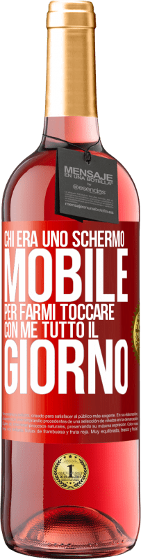 29,95 € Spedizione Gratuita | Vino rosato Edizione ROSÉ Chi era uno schermo mobile per farmi toccare con me tutto il giorno Etichetta Rossa. Etichetta personalizzabile Vino giovane Raccogliere 2023 Tempranillo