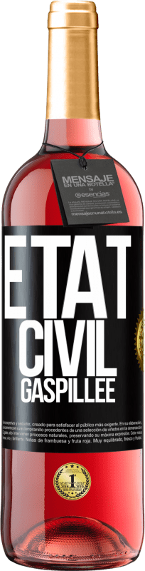 29,95 € Envoi gratuit | Vin rosé Édition ROSÉ État civil: gaspillée Étiquette Noire. Étiquette personnalisable Vin jeune Récolte 2023 Tempranillo
