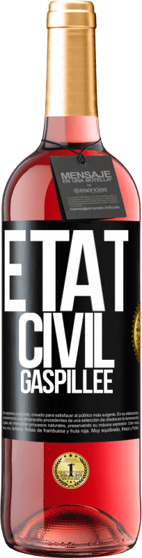 29,95 € Envoi gratuit | Vin rosé Édition ROSÉ État civil: gaspillée Étiquette Noire. Étiquette personnalisable Vin jeune Récolte 2024 Tempranillo