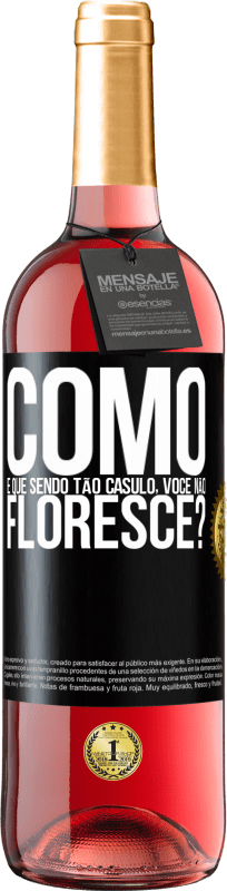 29,95 € Envio grátis | Vinho rosé Edição ROSÉ como é que, sendo tão casulo, você não floresce? Etiqueta Preta. Etiqueta personalizável Vinho jovem Colheita 2023 Tempranillo