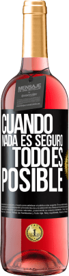 29,95 € Envío gratis | Vino Rosado Edición ROSÉ Cuando nada es seguro, todo es posible Etiqueta Negra. Etiqueta personalizable Vino joven Cosecha 2025 Tempranillo