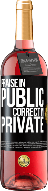 29,95 € Free Shipping | Rosé Wine ROSÉ Edition Praise in public, correct in private Black Label. Customizable label Young wine Harvest 2023 Tempranillo