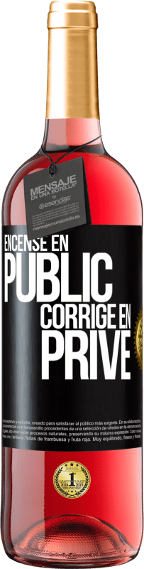 29,95 € Envoi gratuit | Vin rosé Édition ROSÉ Encense en public, corrige en privé Étiquette Noire. Étiquette personnalisable Vin jeune Récolte 2023 Tempranillo