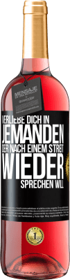 29,95 € Kostenloser Versand | Roséwein ROSÉ Ausgabe Verliebe dich in jemanden, der nach einem Streit wieder sprechen will Schwarzes Etikett. Anpassbares Etikett Junger Wein Ernte 2024 Tempranillo