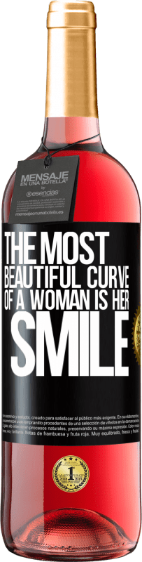 29,95 € 送料無料 | ロゼワイン ROSÉエディション 女性の最も美しい曲線は彼女の笑顔です ブラックラベル. カスタマイズ可能なラベル 若いワイン 収穫 2023 Tempranillo