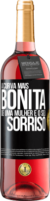29,95 € Envio grátis | Vinho rosé Edição ROSÉ A curva mais bonita de uma mulher é o seu sorriso Etiqueta Preta. Etiqueta personalizável Vinho jovem Colheita 2025 Tempranillo