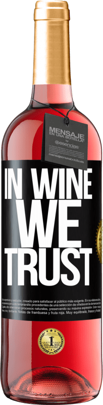 29,95 € Бесплатная доставка | Розовое вино Издание ROSÉ in wine we trust Черная метка. Настраиваемая этикетка Молодое вино Урожай 2025 Tempranillo
