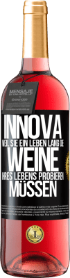 29,95 € Kostenloser Versand | Roséwein ROSÉ Ausgabe Innova, weil Sie ein Leben lang die Weine Ihres Lebens probieren müssen Schwarzes Etikett. Anpassbares Etikett Junger Wein Ernte 2023 Tempranillo