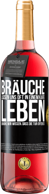 29,95 € Kostenloser Versand | Roséwein ROSÉ Ausgabe Bräuche lassen uns oft in einem Käfig leben, obwohl wir wissen, dass die Tür offen ist Schwarzes Etikett. Anpassbares Etikett Junger Wein Ernte 2025 Tempranillo