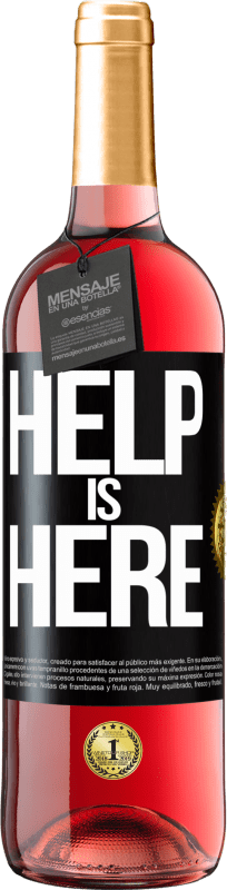 29,95 € 送料無料 | ロゼワイン ROSÉエディション Help is Here ブラックラベル. カスタマイズ可能なラベル 若いワイン 収穫 2023 Tempranillo