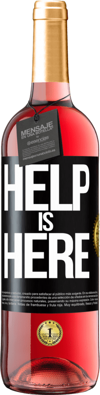 29,95 € 送料無料 | ロゼワイン ROSÉエディション Help is Here ブラックラベル. カスタマイズ可能なラベル 若いワイン 収穫 2024 Tempranillo