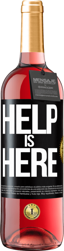 29,95 € Envío gratis | Vino Rosado Edición ROSÉ Help is Here Etiqueta Negra. Etiqueta personalizable Vino joven Cosecha 2023 Tempranillo