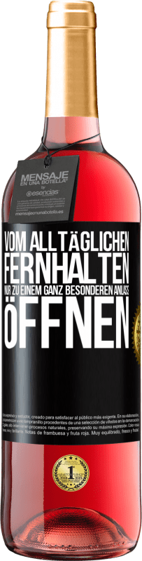 29,95 € Kostenloser Versand | Roséwein ROSÉ Ausgabe Vom alltäglichen fernhalten. Nur zu einem ganz besonderen Anlass öffnen Schwarzes Etikett. Anpassbares Etikett Junger Wein Ernte 2024 Tempranillo