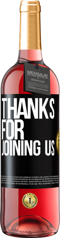 29,95 € 免费送货 | 桃红葡萄酒 ROSÉ版 感谢您加入我们 黑标. 可自定义的标签 青年酒 收成 2023 Tempranillo