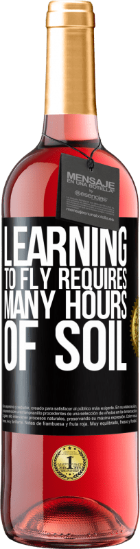 29,95 € Free Shipping | Rosé Wine ROSÉ Edition Learning to fly requires many hours of soil Black Label. Customizable label Young wine Harvest 2024 Tempranillo