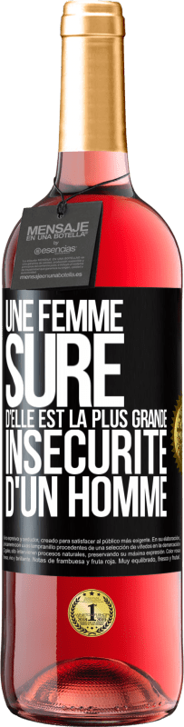 29,95 € Envoi gratuit | Vin rosé Édition ROSÉ Une femme sûre d'elle est la plus grande insécurité d'un homme Étiquette Noire. Étiquette personnalisable Vin jeune Récolte 2024 Tempranillo