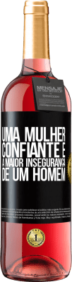 29,95 € Envio grátis | Vinho rosé Edição ROSÉ Uma mulher confiante é a maior insegurança de um homem Etiqueta Preta. Etiqueta personalizável Vinho jovem Colheita 2025 Tempranillo