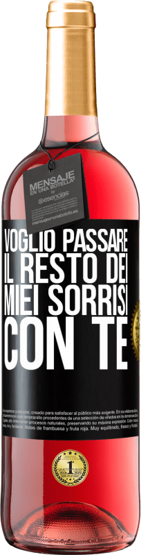 29,95 € Spedizione Gratuita | Vino rosato Edizione ROSÉ Voglio passare il resto dei miei sorrisi con te Etichetta Nera. Etichetta personalizzabile Vino giovane Raccogliere 2024 Tempranillo