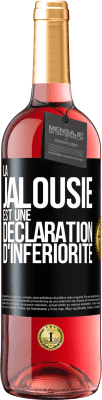 29,95 € Envoi gratuit | Vin rosé Édition ROSÉ La jalousie est une déclaration d'infériorité Étiquette Noire. Étiquette personnalisable Vin jeune Récolte 2024 Tempranillo