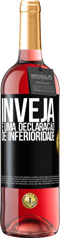 29,95 € Envio grátis | Vinho rosé Edição ROSÉ Inveja é uma declaração de inferioridade Etiqueta Preta. Etiqueta personalizável Vinho jovem Colheita 2023 Tempranillo