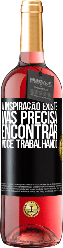 29,95 € Envio grátis | Vinho rosé Edição ROSÉ A inspiração existe, mas precisa encontrar você trabalhando Etiqueta Preta. Etiqueta personalizável Vinho jovem Colheita 2024 Tempranillo