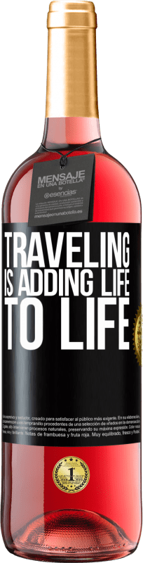 29,95 € 免费送货 | 桃红葡萄酒 ROSÉ版 旅行为生活增添了活力 黑标. 可自定义的标签 青年酒 收成 2023 Tempranillo