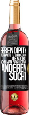 29,95 € Kostenloser Versand | Roséwein ROSÉ Ausgabe Serendipity: Unerwartete Entdeckung, die auftritt, wenn man nach etwas anderem sucht Schwarzes Etikett. Anpassbares Etikett Junger Wein Ernte 2024 Tempranillo